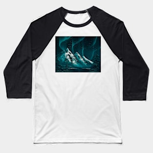 Teal Northern Lights Baseball T-Shirt